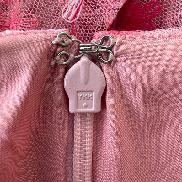 Monique Lhuillier Floral Embroidered Mesh Midi Peony - Picture 10 of 13